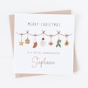 Verwandte Weihnachtskarte - Personalisieren Sie mit jeder Rolle und jedem Namen - Tochter, Enkelin, Nichte, Mutter, Schwester, Vater, Bruder, Sohn GLD1