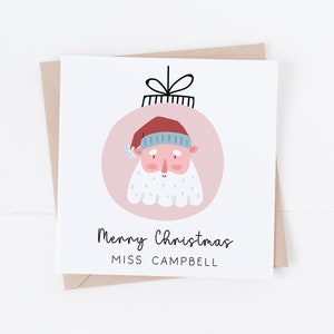 Personalisierte Lehrer Weihnachtskarte - Beste Geschenk für Lehrer - Schulweihnachtsgeschenk - Weihnachtsmann, Rentier, Eisbär