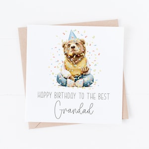 Tarjeta de feliz cumpleaños personalizada para el mejor abuelo: abuelo, papá, abuelo, abuelo