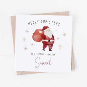 Gepersonaliseerde kerstkaart kerstman - zoon, dochter, kleinzoon, kleindochter, neef, nicht, peetzoon, peetdochter, vriend - SWS1