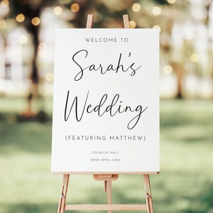 FEATURING Personalised Wedding Welcome Sign - Minimalist Modern Design - Funny Bride's Sign - Digital or Printed Copy - A1, A2, A3 or A4