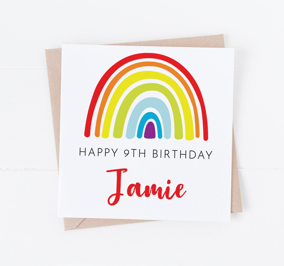 Biglietto di compleanno per nipote – Rainbow Girl & Cake Design – Bizzarro biglietto di compleanno per bambini per nipote