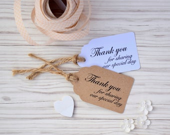 Thank You Wedding Favour Tags