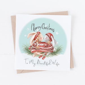 Cartão de Natal para casal - Marido / Esposa / Futuro marido / Esposa / Namorado / Namorada - Personalize com qualquer texto CC35