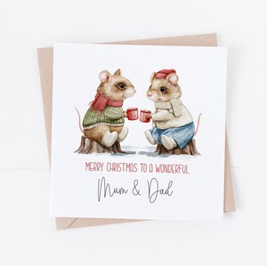 Personalisierte süße Paar Weihnachtskarte - Personalisieren Sie mit jedem Text - Mama und Papa, Oma und Opa, Tante Onkel, Nana und Papa, Großeltern