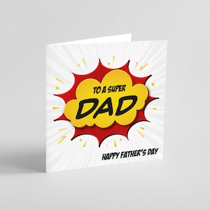 Super Dad / Daddy - Cartão Feliz Dia dos Pais - Tema de super-herói - Postagem de 1ª Classe