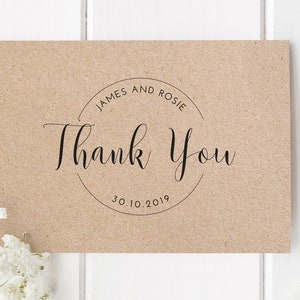 Pack personalizado de tarjetas de agradecimiento de boda de 10 - Kraft, blanco o marfil