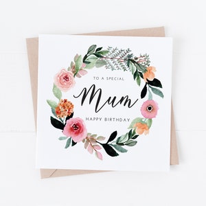 Bloemenkrans Happy Birthday Day Card - moeder, moeder, moeder, oma, oppas, oppas, oppas - BC71