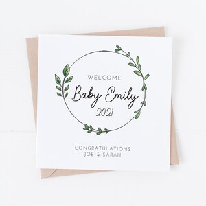 Gepersonaliseerde nieuwe babykaart - nieuwe ouders kaart - zwangerschapskaart NB10