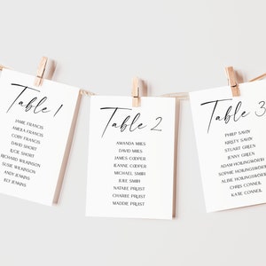 Bruiloft zitplaatsen plan kaarten - zitplaatsen grafiek - modern minimalistisch design