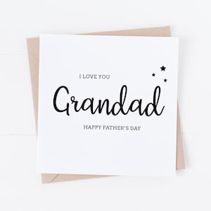 Te amo abuelo - Tarjeta Feliz Día del Padre - Estilo Moderno - Abuelo, Papá, Abuelo - Franqueo de 1ª Clase