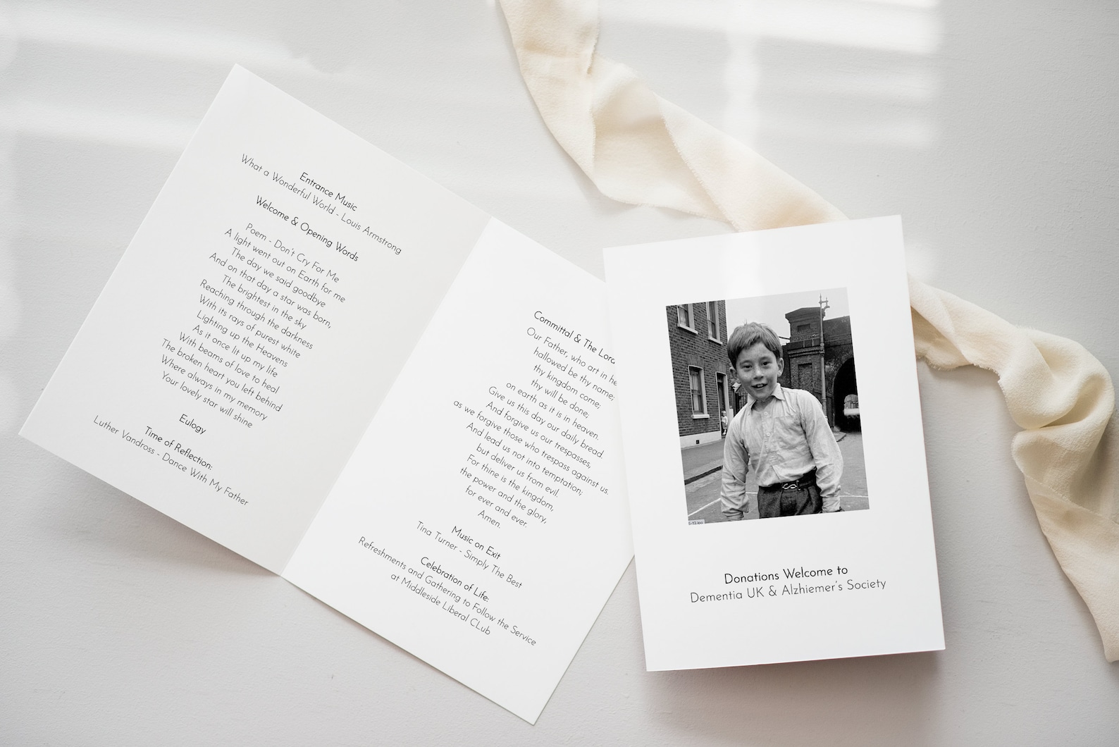 Funeral / Memorial Order of Service Booklet - A4 Folded, Printed