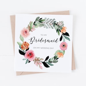 Am Tag Der Hochzeit Danke Karten - An meine Brautjungfer, Schwester, Mama, Papa, Blumenmädchen an meinem Hochzeitstag