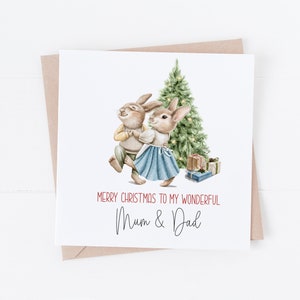Personalisierte süße Paar Weihnachtskarte - Personalisieren Sie mit jedem Text - Mama und Papa, Oma und Opa, Tante Onkel, Paten, Großeltern