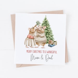 Personalisierte süße Paar Weihnachtskarte - Personalisieren Sie mit jedem Text - Mama und Papa, Oma und Opa, Tante Onkel, Nana und Papa, Großeltern