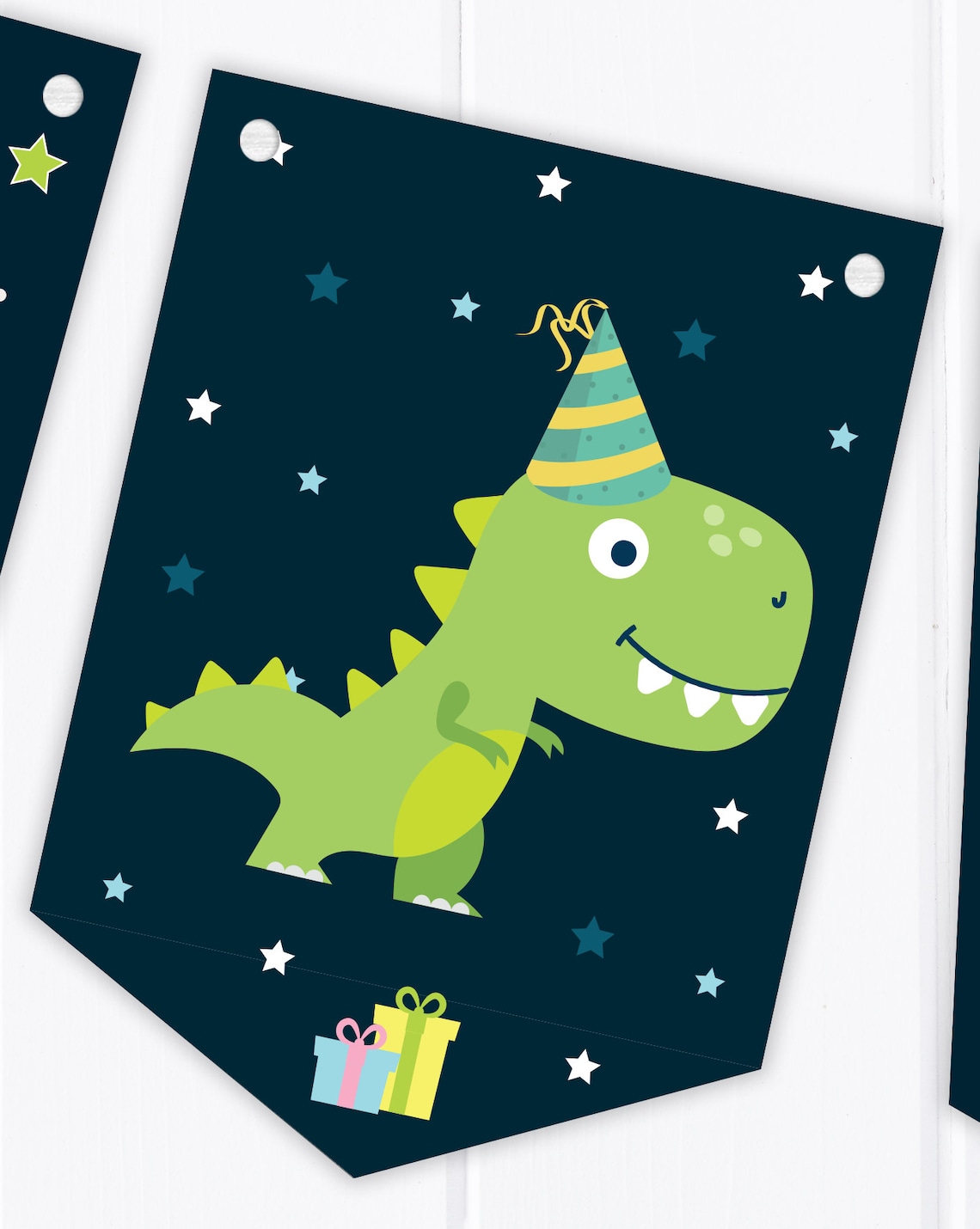 Dinosaur Happy Birthday Bunting - Children's Party Decoration Banner ...