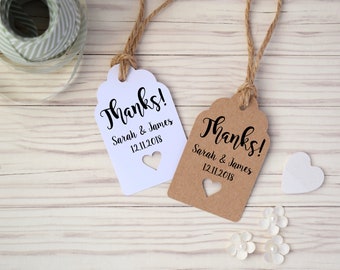 Rustic Personalised Wedding Favour Thank You Tags