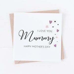 Je t'aime maman - carte de fête des mères heureuse - MD10 - à personnaliser pour tous les destinataires - maman, mamie, nounou, nounou, mamie, etc.
