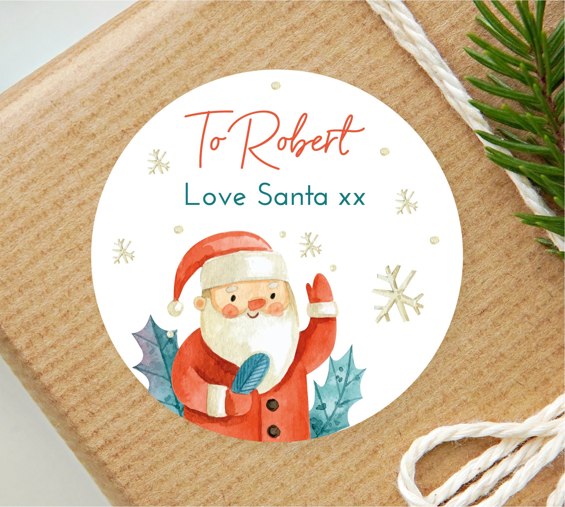 Personalised Christmas Santa Claus Stickers Christmas Party Cones Label 