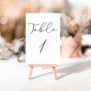 Carte numeriche minimaliste da tavolo nuziale - formato A6