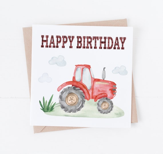 Tracteur Carte De Joyeux Anniversaire 22 Etsy France