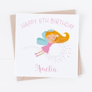 Cartão de feliz aniversário de fada personalizado - Personalize com qualquer texto - Filha, neta, sobrinha BC13