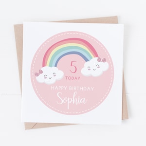 Personalisierte Regenbogen alles Gute zum Geburtstagkarte - Personalisieren Sie mit jedem Text - 1st, 2nd, 3rd, 4th, 5th, 6th, Tochter, Enkelin, Nichte BC2