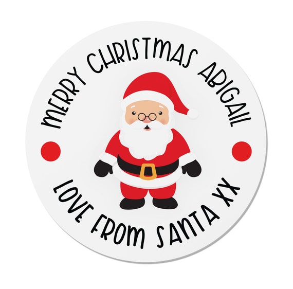 Personalised Christmas Xmas Stickers Santa Elf Santa Snowman Presents Label Gift 