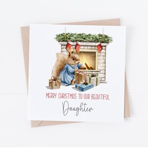 Jolie carte de Noël personnalisée vintage avec une souris - fille, petite-fille, nièce, filleule, amie