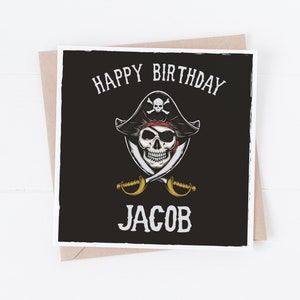 Personalisierte Pirat Geburtstagskarte - Personalisieren Sie mit einem beliebigen Text oder Alter - 1., 2., 3., 4., 5. Geburtstag BC24