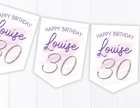 21. Geburtstag Dekoration Lila – Banner „Happy 21st Birthday“ & 6 Wirbel, Für Mädchen & Frauen