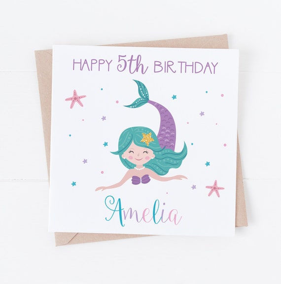 Mermaids Birthday Card Mermaids Birthday Card