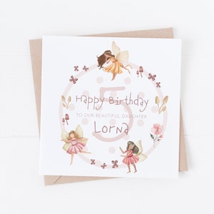 Personalisierte Fairy Garden alles Gute zum Geburtstagkarte - Personalisieren Sie mit jedem Text - Tochter, Enkelin, Nichte