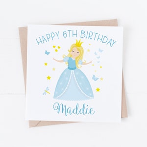 Cartão de feliz aniversário personalizado da princesa Cinderela - Personalize com qualquer texto - Filha, neta, sobrinha BC5