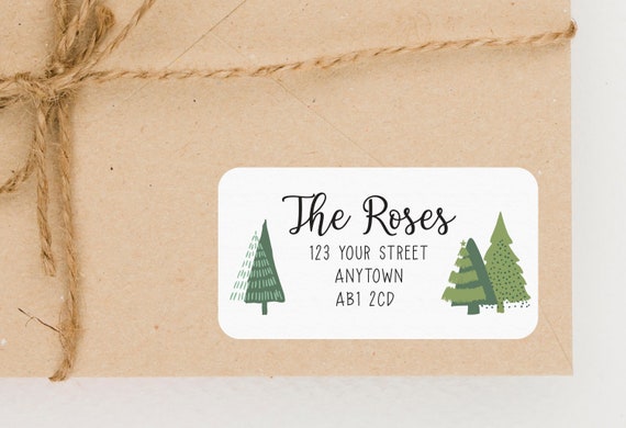 Christmas Tree Address Labels, Christmas Envelope Stickers, Christmas Card  Return Label Sticker CS25