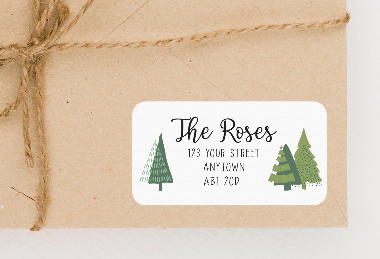 Christmas Tree Address Labels, Christmas Envelope Stickers, Christmas Card Return Label Sticker CS25