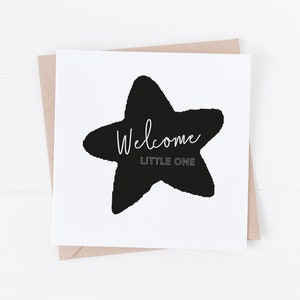 New Baby Card - Welcome Little One - Star - Baby Boy or Girl NB5