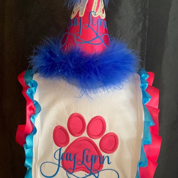 Cake Smashing Set   Bloomers  Party Hat  Bib