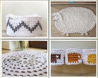 Crochet Pattern, Crocheting, Pattern, Home Decor Pattern Bundle, Patterns, Animal Crochet Rug, Crochet Rug Pattern, Crochet Espresso Pattern