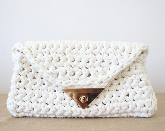 Foldover clutch Pattern, Crochet Bag Pattern, Small Bag Pattern, Crochet Purse Pattern, Foldover Handbag, Foldover Bag, Tshirt Yarn Purse