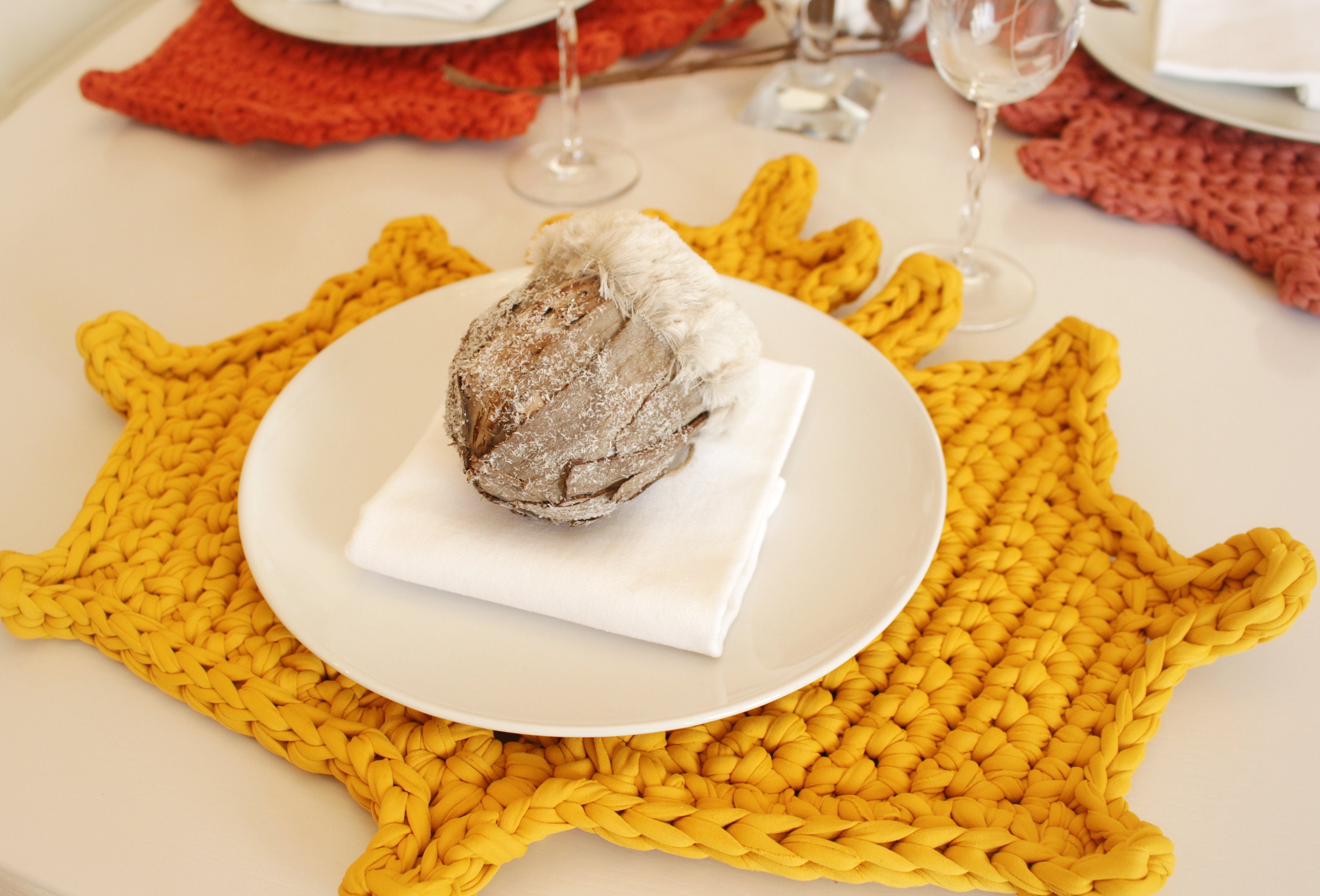 Crochet Placemats Pattern Maple Leaves Pattern Fall Crochet Etsy 日本