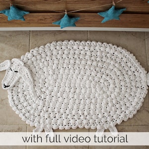 Crochet Rug Pattern, Animal Rug Pattern, Crochet Animal Rug, Crochet Lamb Pattern, Crochet Animal Pattern, Gift, Woodland Rug, Crochet Rug