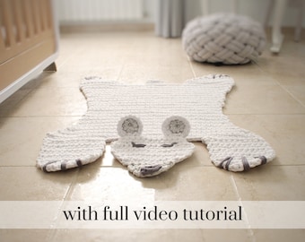 Crochet Bear Pattern, Bear Baby Room, Crochet Rug Pattern, Crochet Animal Rug, Woodland Crochet, Hygge Home Decor, Gift, Animal Rug Pattern