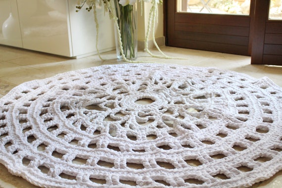 Doily Rug Pattern Crochet Rug Pattern Crochet Pattern Hygge Rugs Bedroom Rug Round Rug Pattern Rug Tutorial Housewarming Gift Gift