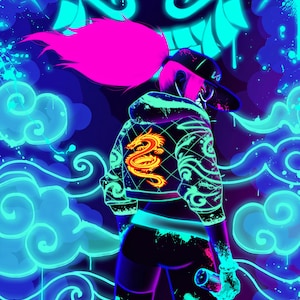 K/DA Akali Painting League of Legends - Signed Fine Art Print