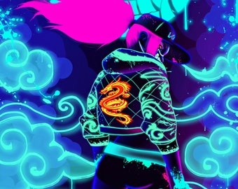 K/DA Akali Painting League of Legends - Signed Fine Art Print