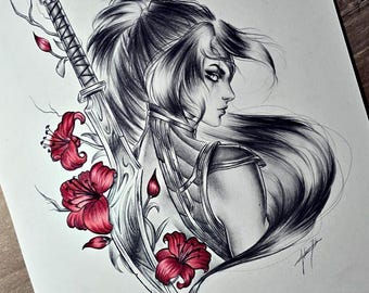 Kat Bite Marks Inspired - Original Pencil Drawing