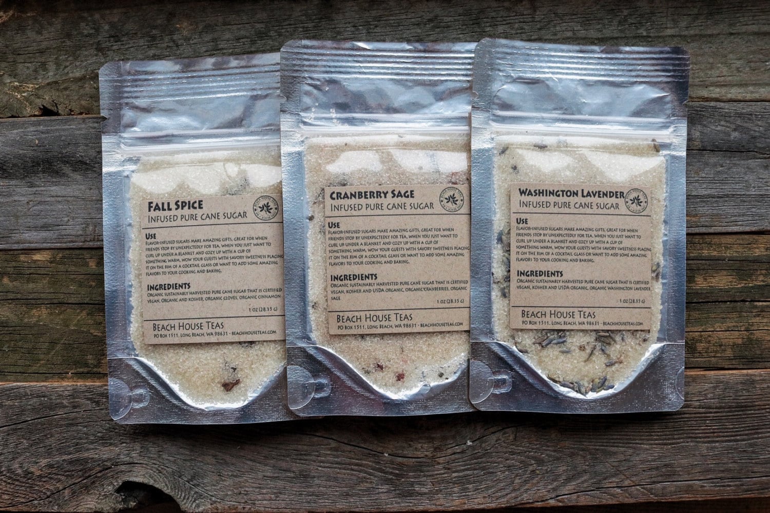 Infused Artisan Cane Sugar Holiday Gift Set 1 Oz Each of 3 Flavors for