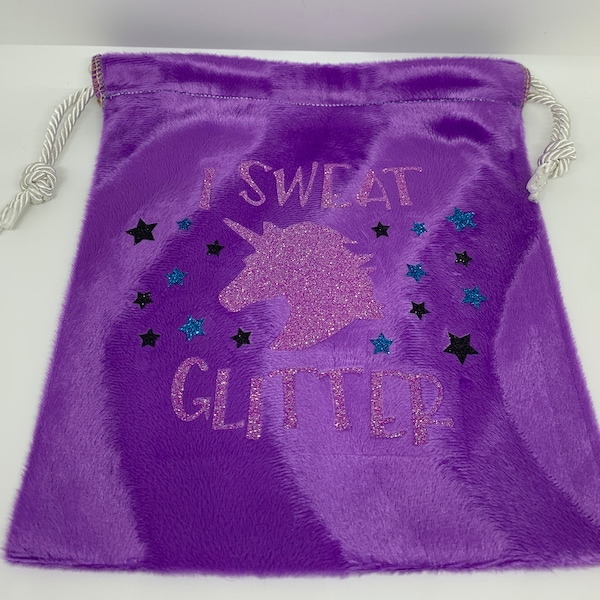 I Sweat Glitter - Unicorn Gymnastics Grip Bag/ Drawstring Bag