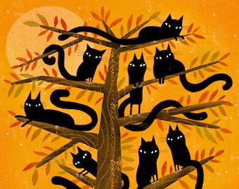 BLACK CAT TREE
